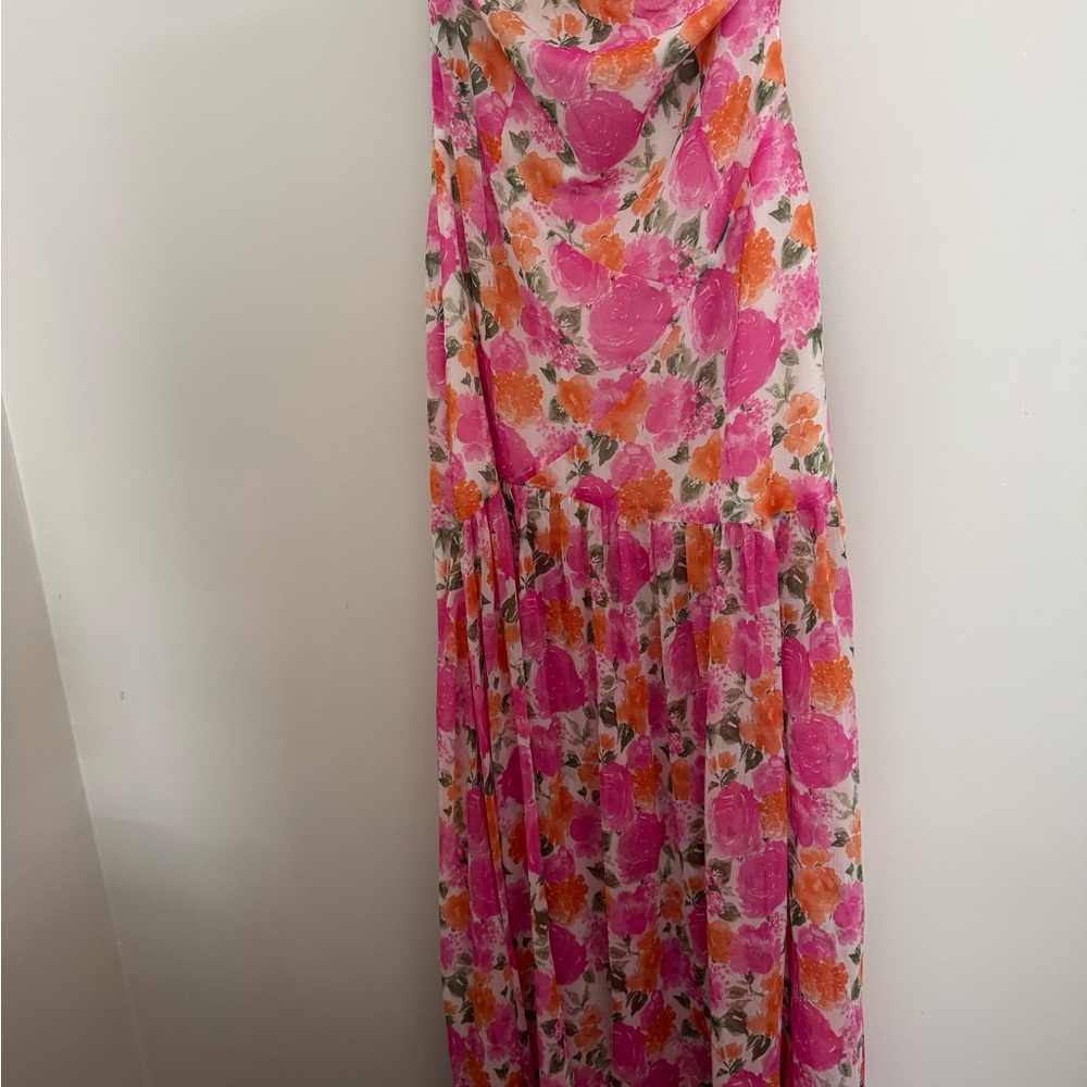 12th Tribe Pink and Orange Floral Dress